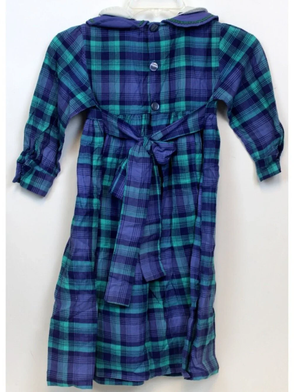 Monday's Child Dress 6x Blue Plaid Scallop Collar Classic Holiday Southern Charm